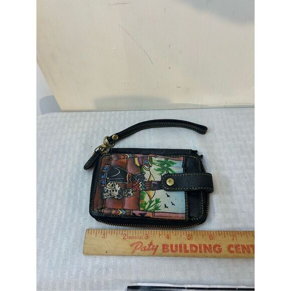 Sharf Wristlet Wallet Egyptian Cats Black Gold 6"x4" - Picture 5 of 6